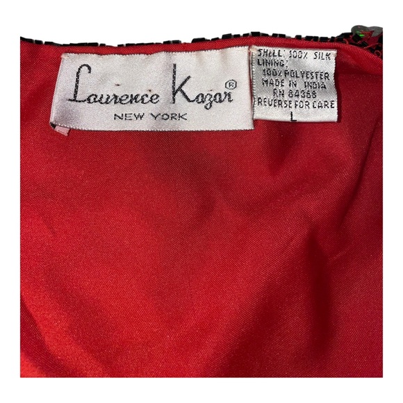 Laurence Kazar Vintage size L red and black sequined long sleeved jacket - Picture 6 of 12